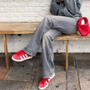 RARE Vintage Style Adidas Originals Campus Sneakers Red and White Women's 7.5